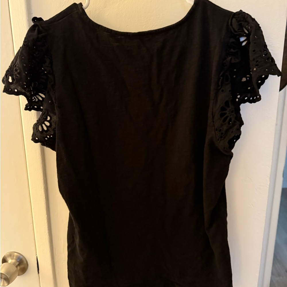 Adrianna Papell | Eyelet Sleeve Top - Picture 3 of 5